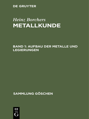 cover image of Aufbau der Metalle und Legierungen